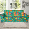 Camping Camper Pattern Print Design 05 Sofa Slipcover