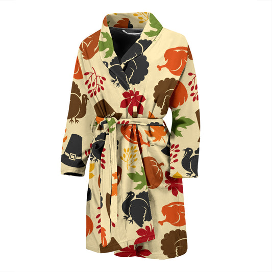 Thanksgiving Print Design LKS303 Men Bathrobe