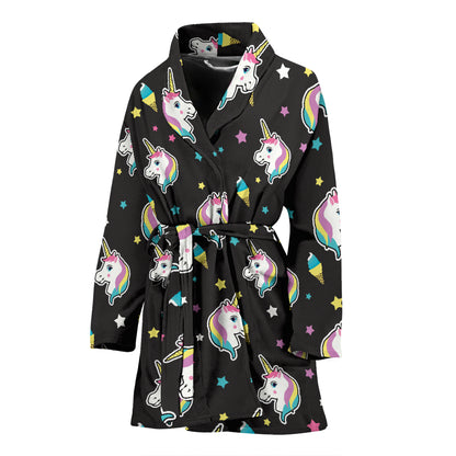 Unicorn Print Design LKS302 Women Bathrobe