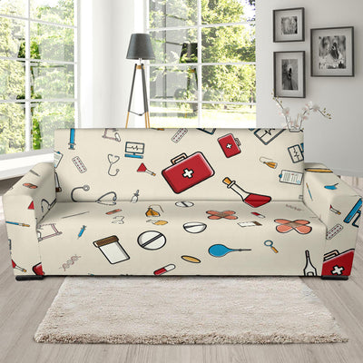 Nurse Pattern Print Design A04 Sofa Slipcover