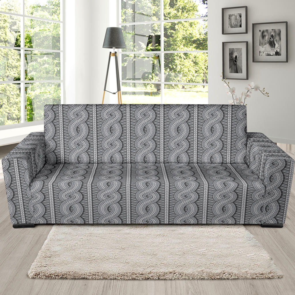 Cable Knit Pattern Print Design 01 Sofa Slipcover