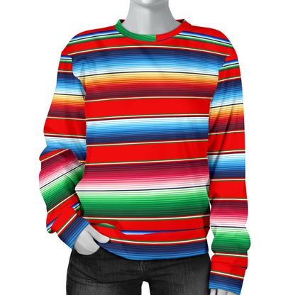 Serape Print Women Long Sleeve Sweatshirt