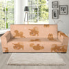 Pomeranians Pattern Print Design A06 Sofa Slipcover