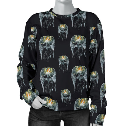 Angel with Wings Cute Design Print Women Long Sleeve Sweatshirt