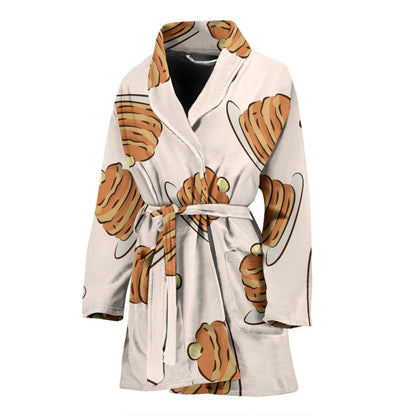 Pancake Pattern Print Design A01 Women Bathrobe