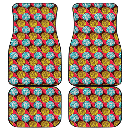 African Fashion Print Pattern Car Floor Mats Front Back