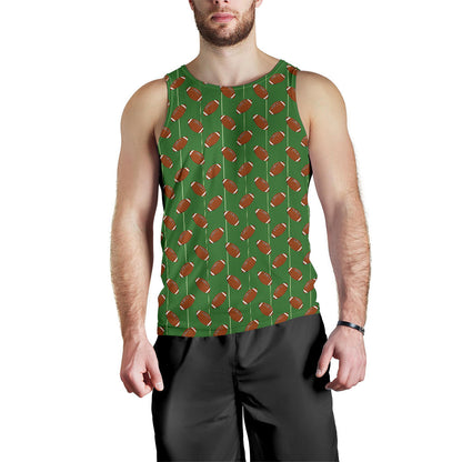 American Football on Field Themed Men Tank Top
