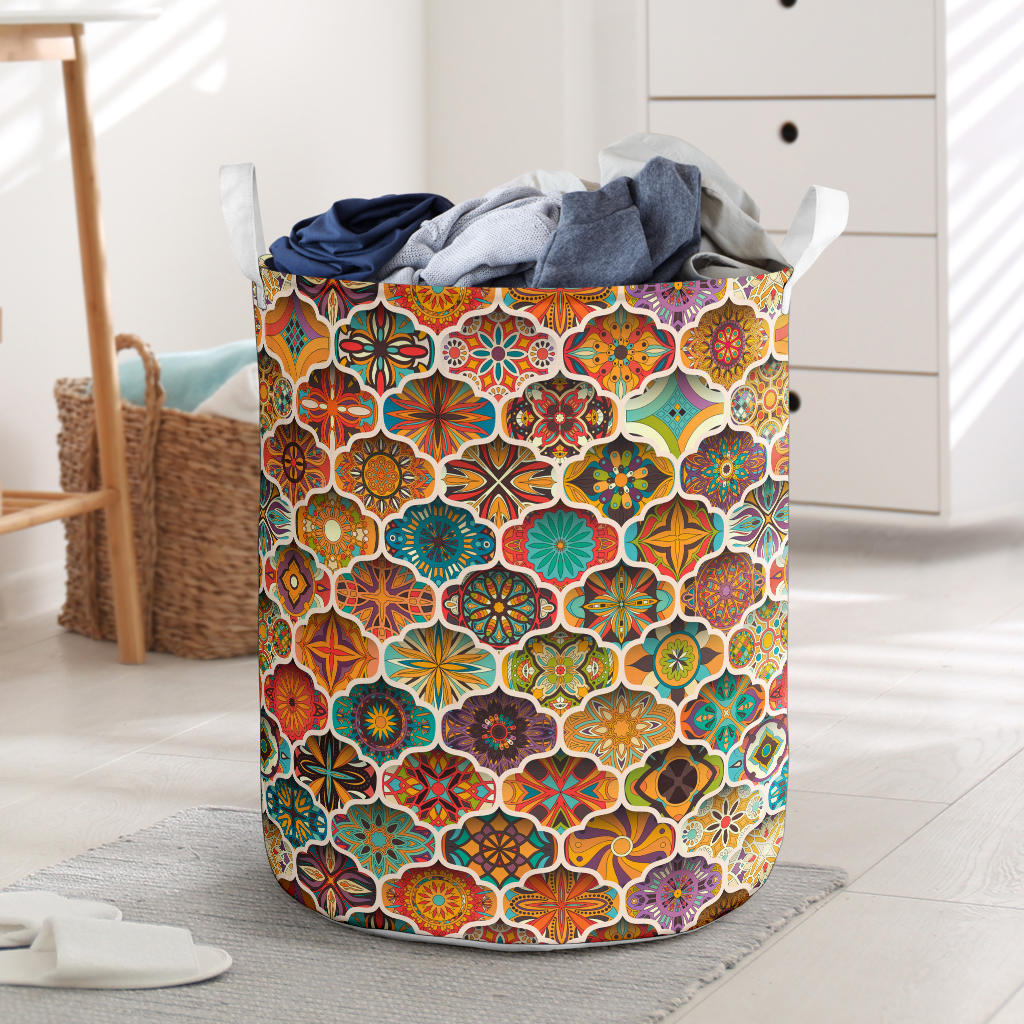 Mandala Mosaic Themed Design Print Laundry Basket