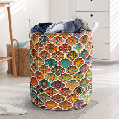 Mandala Mosaic Themed Design Print Laundry Basket
