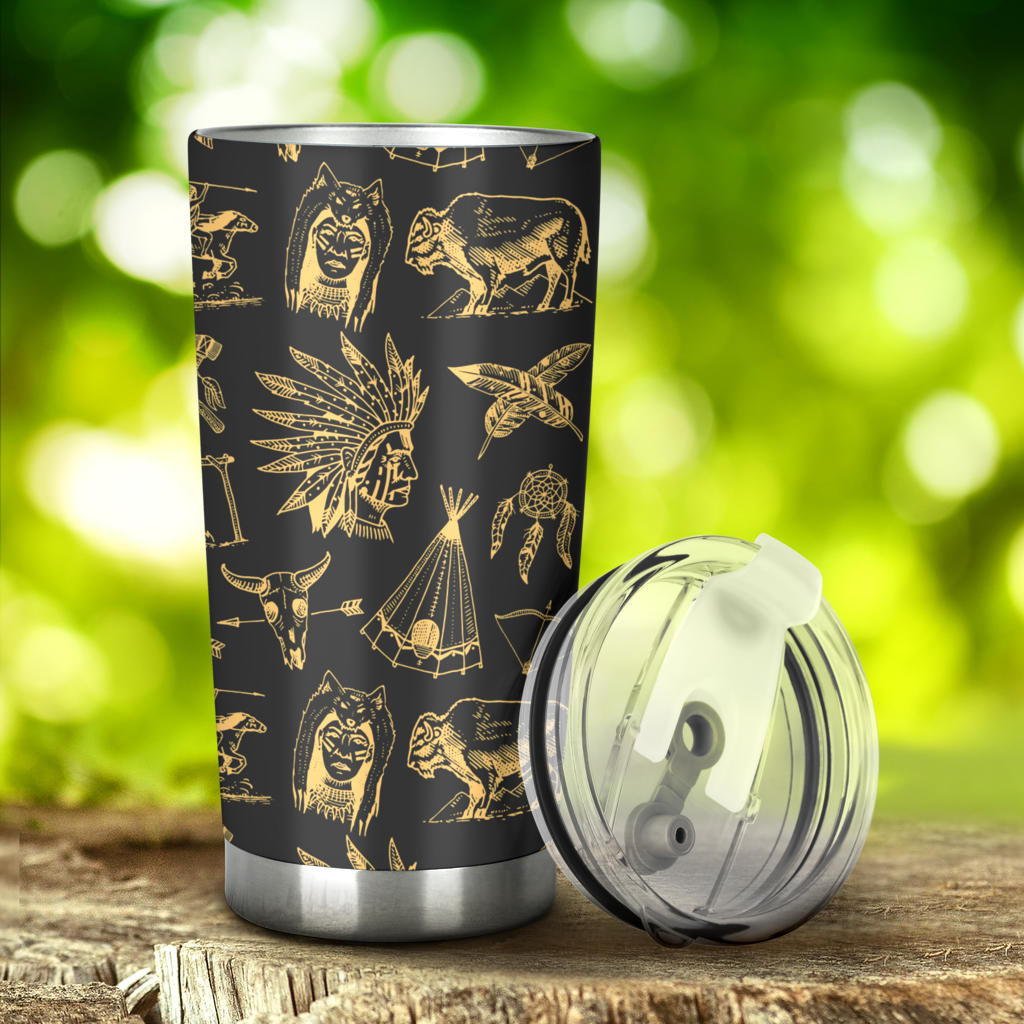 American indian Gold Style Tumbler