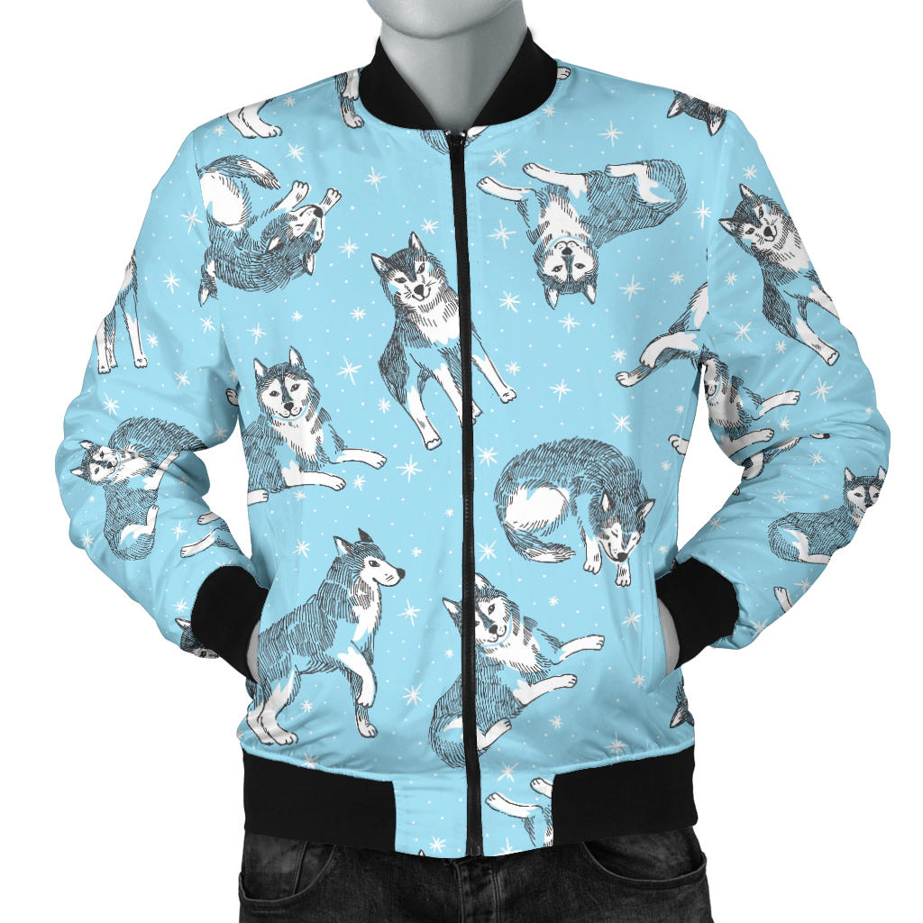 Wolf Design Print Pattern Men Bomber Jacket