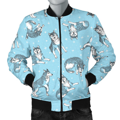 Wolf Design Print Pattern Men Bomber Jacket