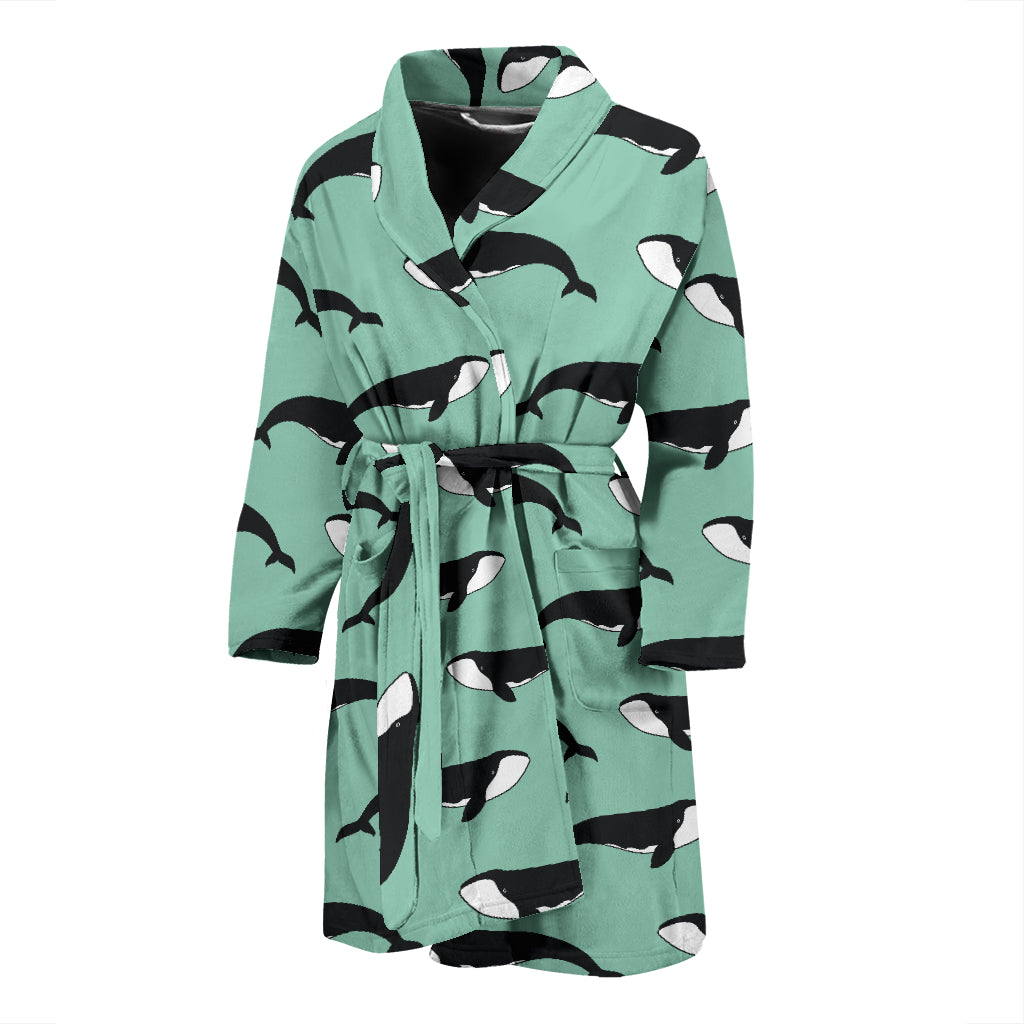 Whale Print Design LKS307 Men Bathrobe