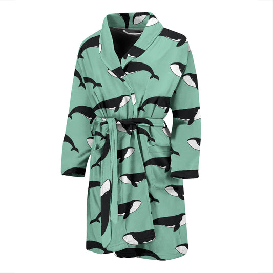 Whale Print Design LKS307 Men Bathrobe