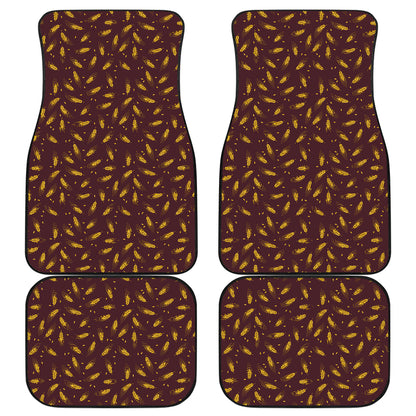 Agricultural Gold Wheat Print Pattern Car Floor Mats Front Back