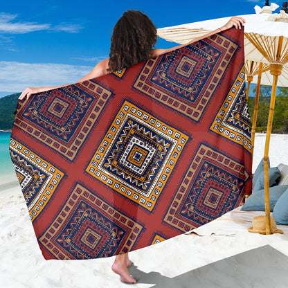 Native Pattern Print Design A06 Sarong Pareo Wrap