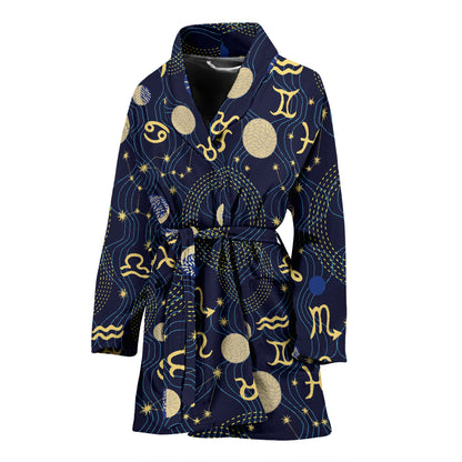 Zodiac Print Design LKS302 Women Bathrobe