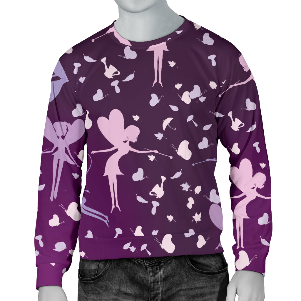 Fairy Pink Print Pattern Men Long Sleeve Sweatshirt