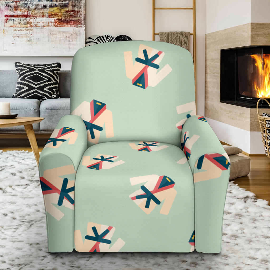 Karate Pattern Print Design 02 Recliner Slipcover with Pocket