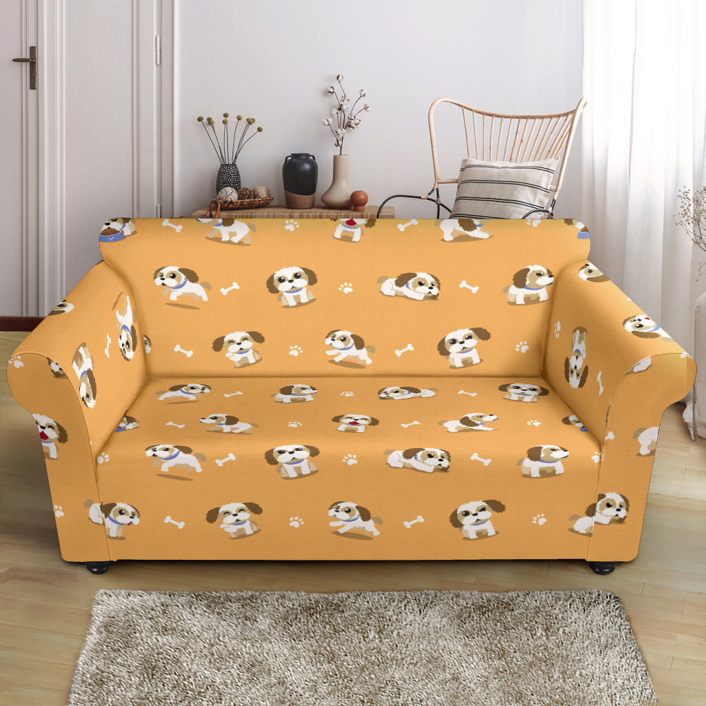 Shih Tzu Print Design LKS304 Loveseat Couch Slipcover