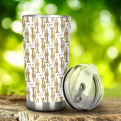 Trumpet with Music Note Print Tumbler