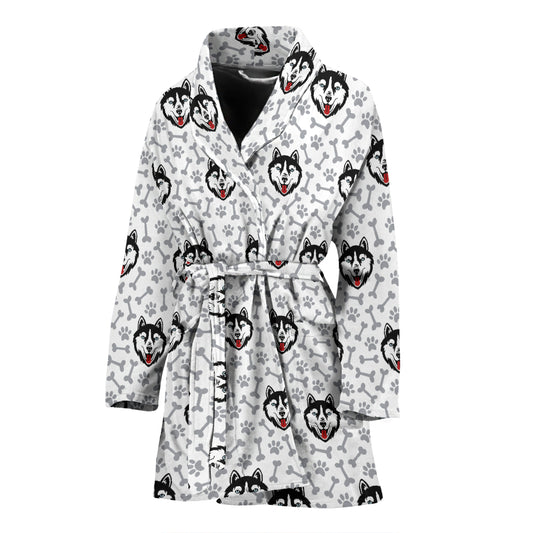 Siberian Huskies Print Design LKS305 Women Bathrobe