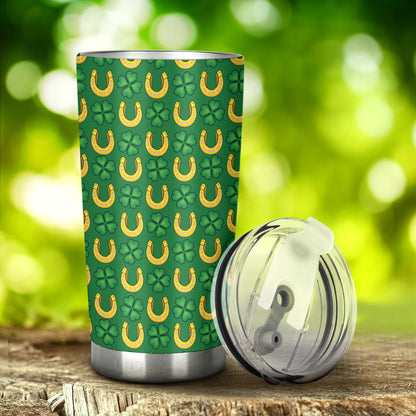 Shamrock Horseshoes Print Pattern Tumbler