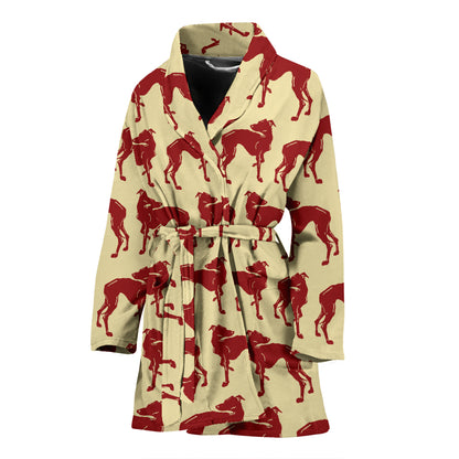 Whippets Print Design LKS301 Women Bathrobe