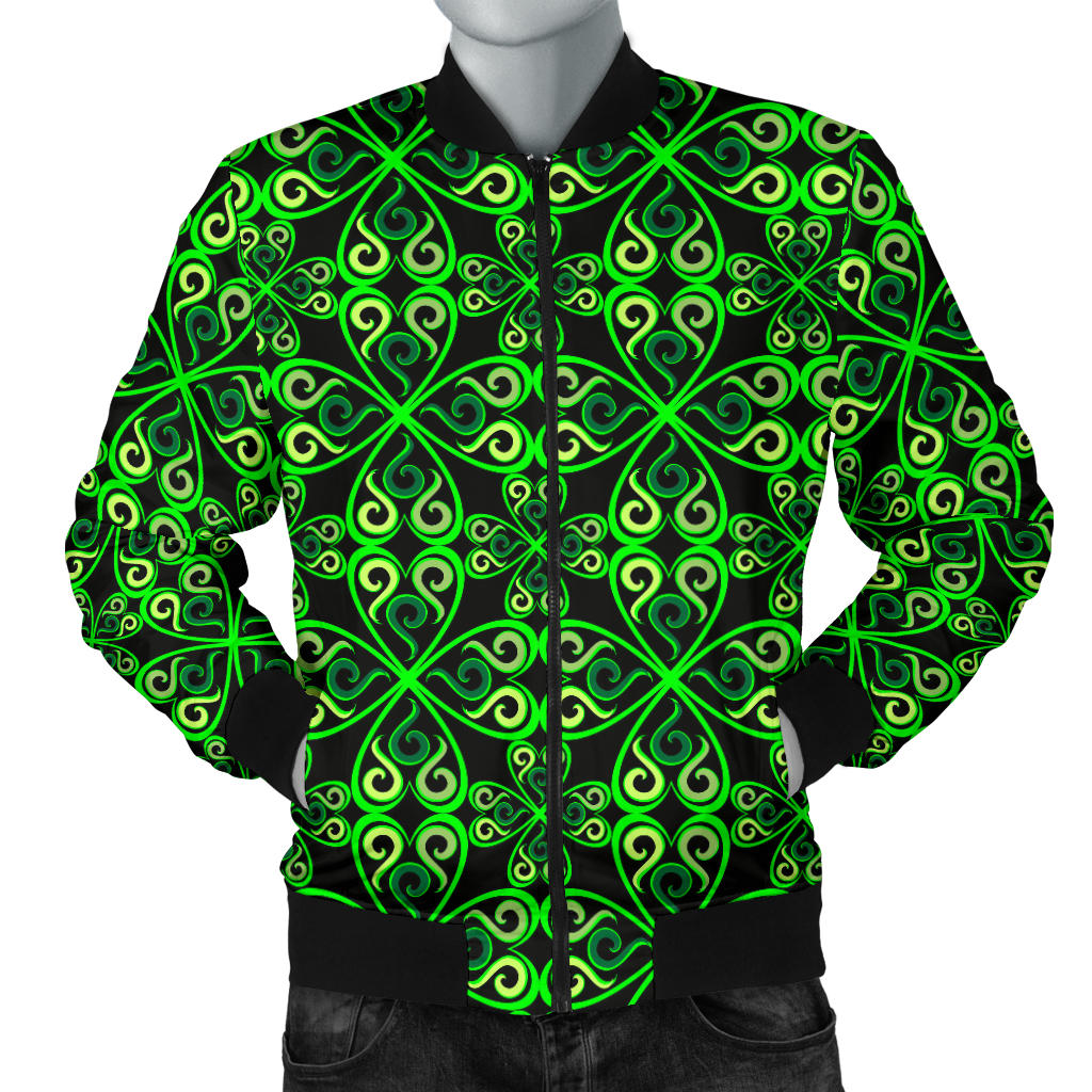 Celtic Green Neon Design Men Bomber Jacket