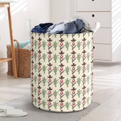 Western Cowboy Print Laundry Basket