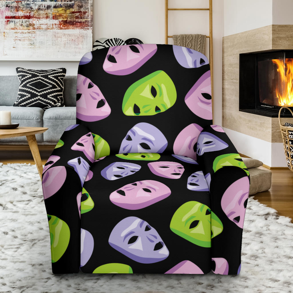 Acting Mask Pattern Print Design 04 Recliner Slipcover with Pocket