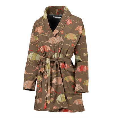Armadillo Pattern Print Design 04 Women Bathrobe