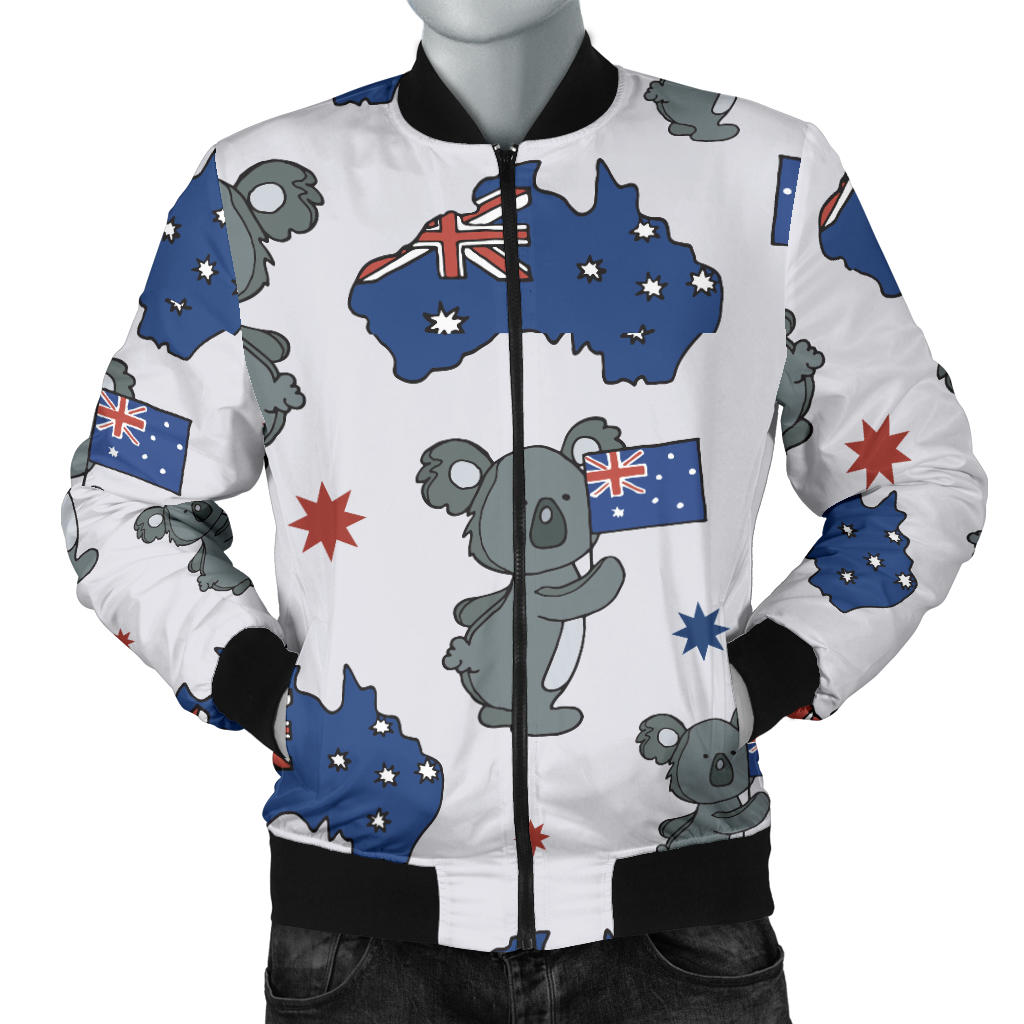 Koala Australia Day Themed Design Men Bomber Jacket