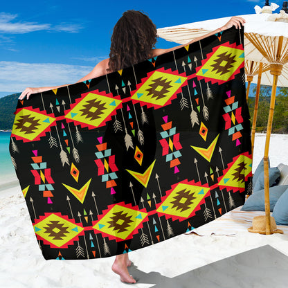 Native Pattern Print Design A05 Sarong Pareo Wrap