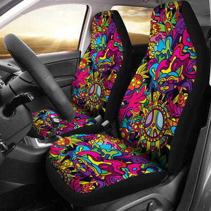 Trippy Print Design LKS304 Car Seat Covers