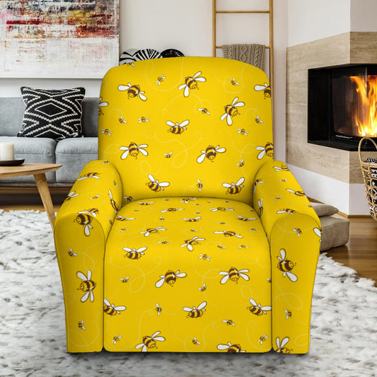 Bee Pattern Print Design 05 Recliner Slipcover with Pocket