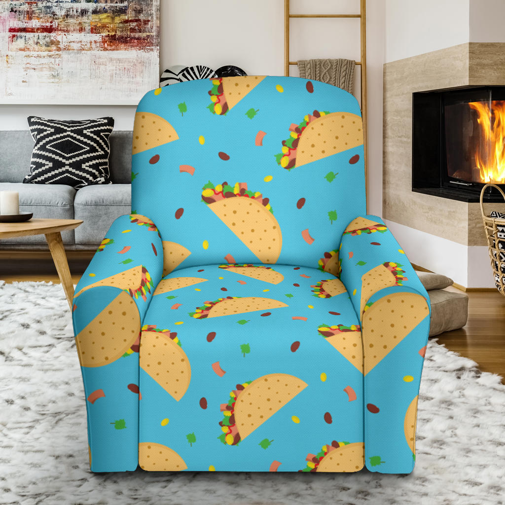 Taco Print Design LKS303 Recliner Slipcover with Pocket