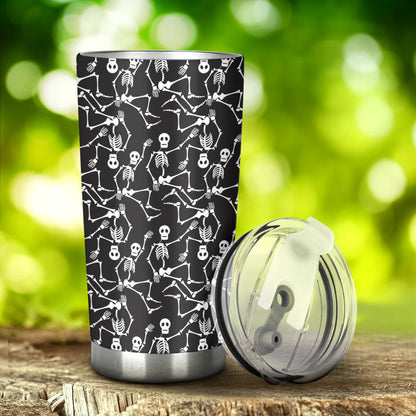 Skeleton Themed Print Tumbler