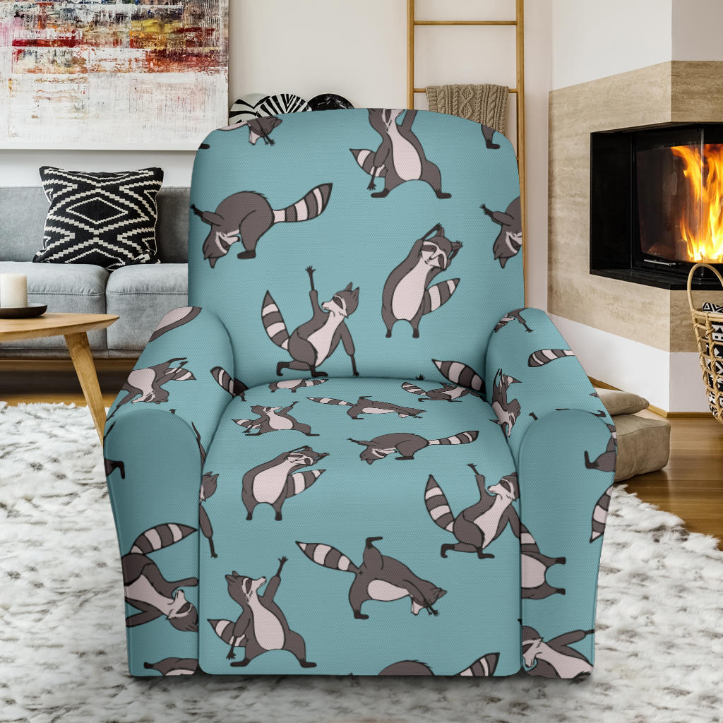 Raccoon Pattern Print Design A07 Recliner Slipcover with Pocket