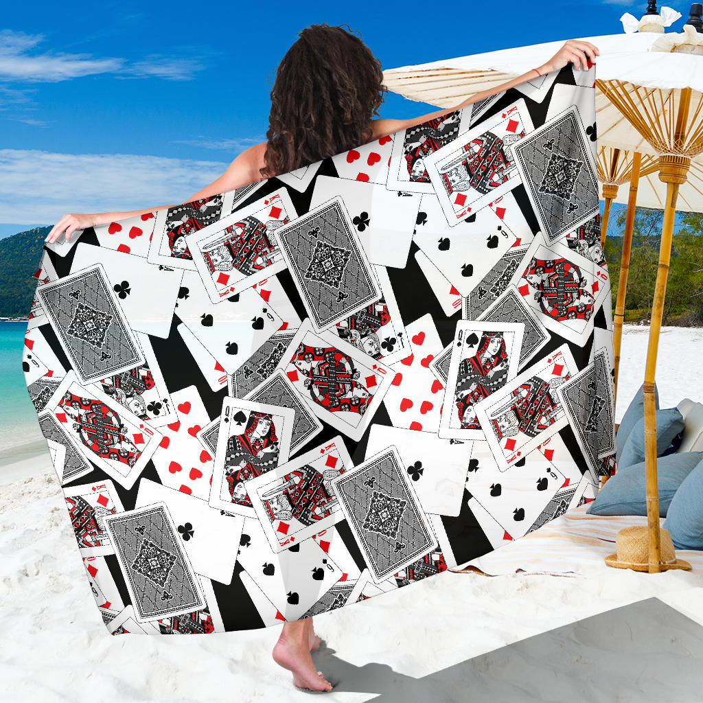 Poker Cards Pattern Print Design A04 Sarong Pareo Wrap