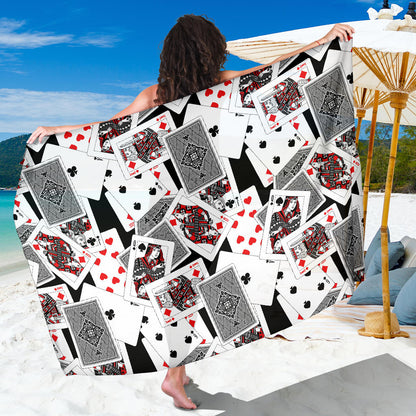 Poker Cards Pattern Print Design A04 Sarong Pareo Wrap