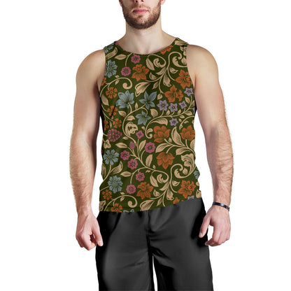 Floral Vintage Print Pattern Men Tank Top