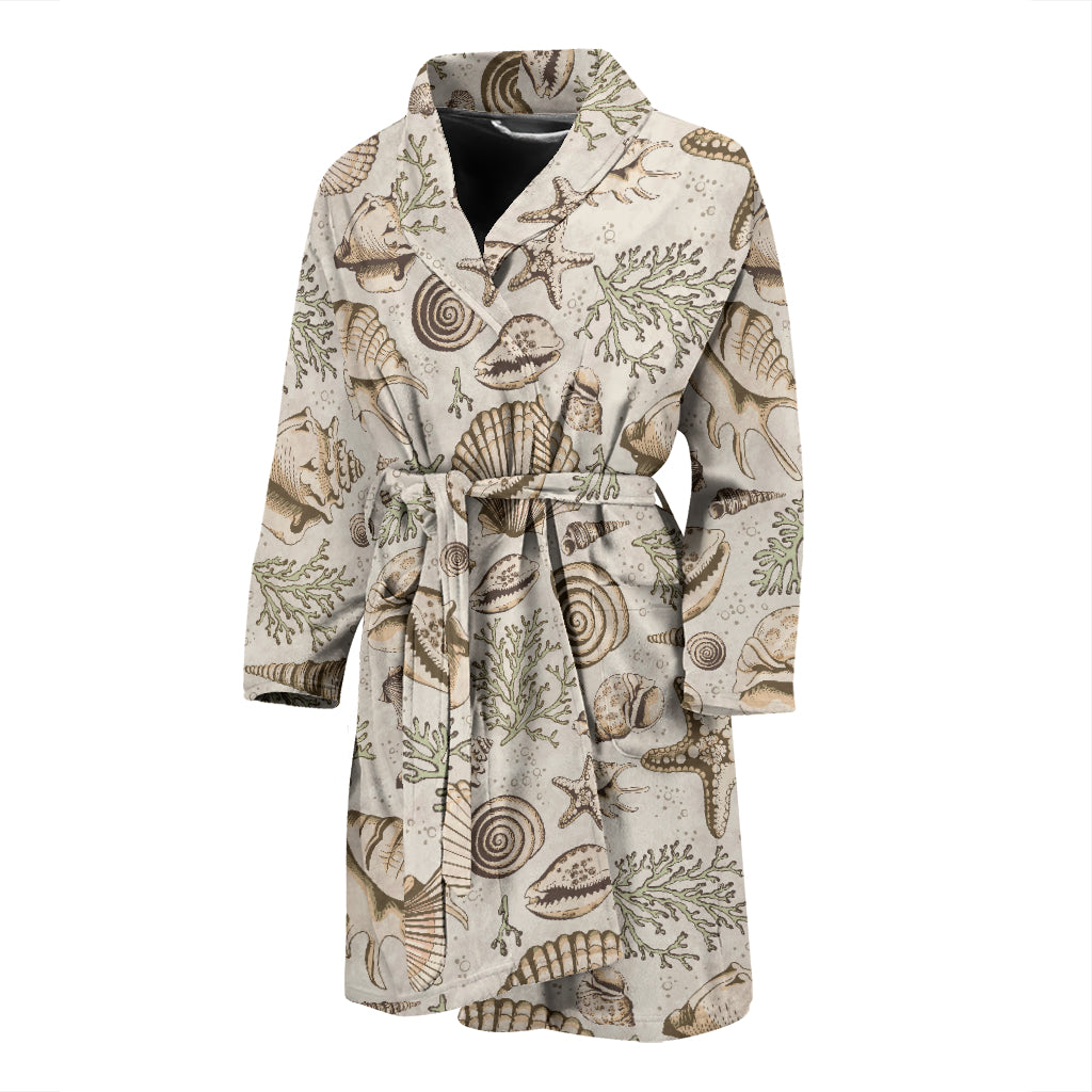 Seashell Print Design LKS304 Men Bathrobe