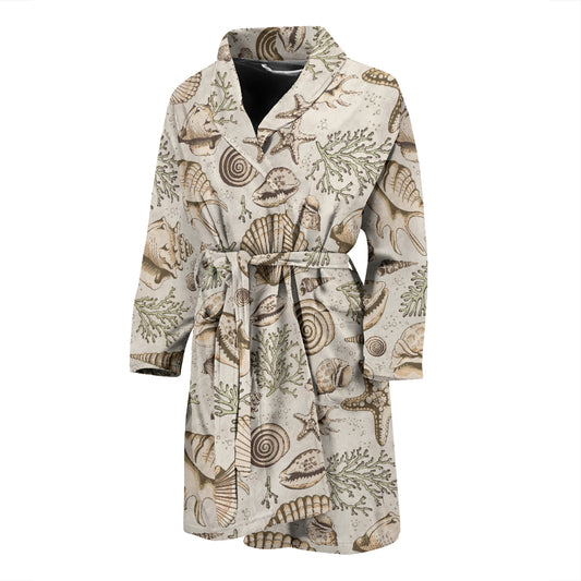 Seashell Print Design LKS304 Men Bathrobe