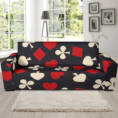 Poker Cards Pattern Print Design A02 Sofa Slipcover