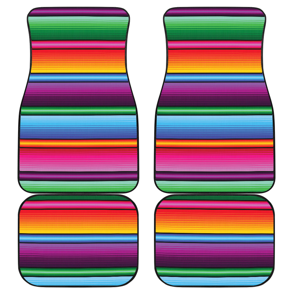 Mexican Blanket Colorful Print Pattern Car Floor Mats Front Back
