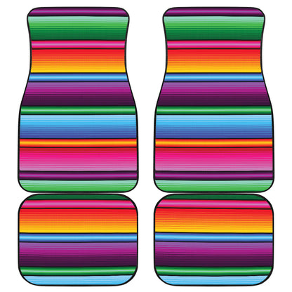 Mexican Blanket Colorful Print Pattern Car Floor Mats Front Back