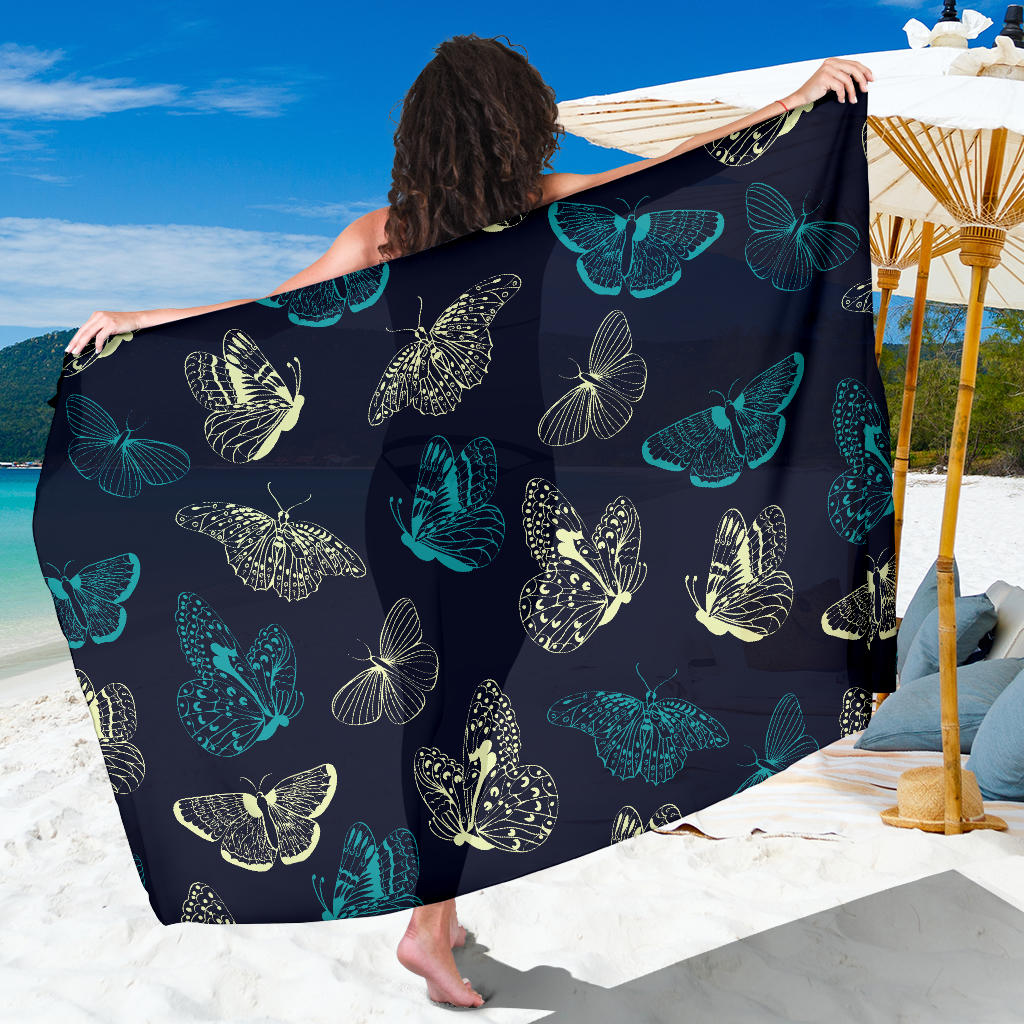 Monarch Butterfly Pattern Print Design 01 Sarong Pareo Wrap