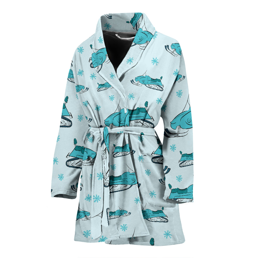 Snowmobile Print Design LKS301 Women Bathrobe