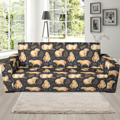 Capybara Pattern Print Design 02 Sofa Slipcover